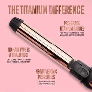 Titanium Tourmaline-Infused Rose Gold curling wand 25MM, FOXY BAE, BNIB.